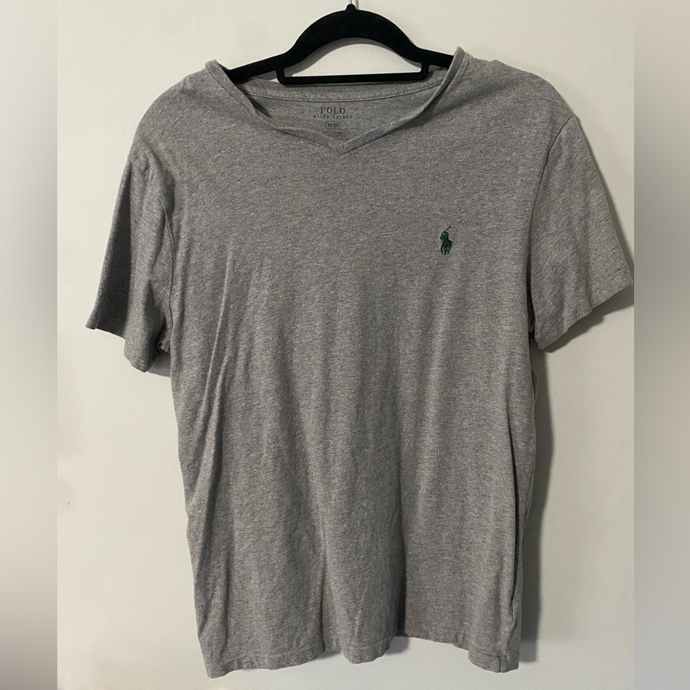 Mens Polo Ralph Lauren Gray V-Neck Tshirt